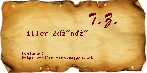 Tiller Zénó névjegykártya